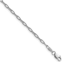 14K White Gold 30-inch Paperclip Chain with Beveled Links - 2.2mm Width by Oro Pregiato