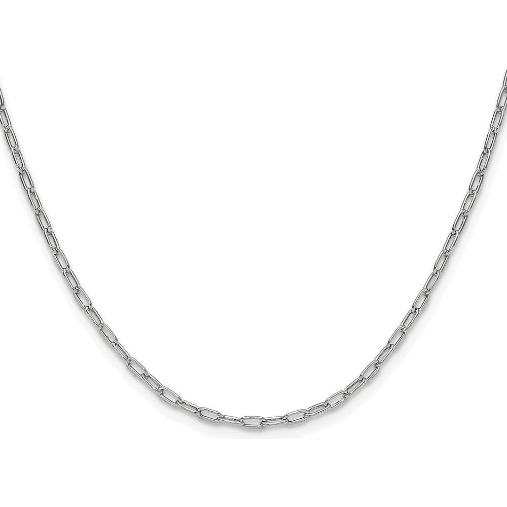 14K White Gold 30-inch Paperclip Chain with Beveled Links - 2.2mm Width by Oro Pregiato