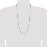 14K White Gold 30-inch Paperclip Chain with Beveled Links - 2.2mm Width by Oro Pregiato