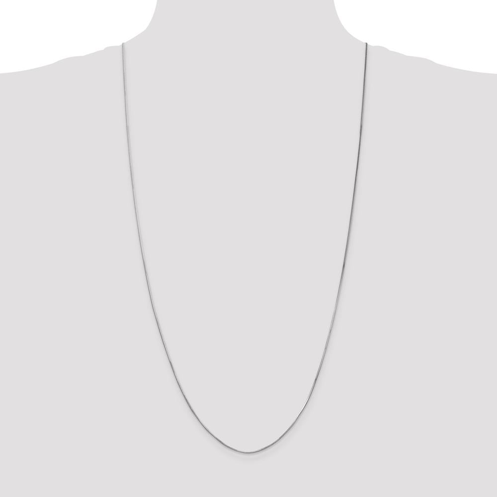 14K White Gold 30" Octagonal Snake Chain with Lobster Clasp - Rhodium Plated Finish by Oro Pregiato