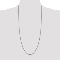14K White Gold 30" Semi-Solid Round Box Chain with Lobster Clasp by Oro Pregiato