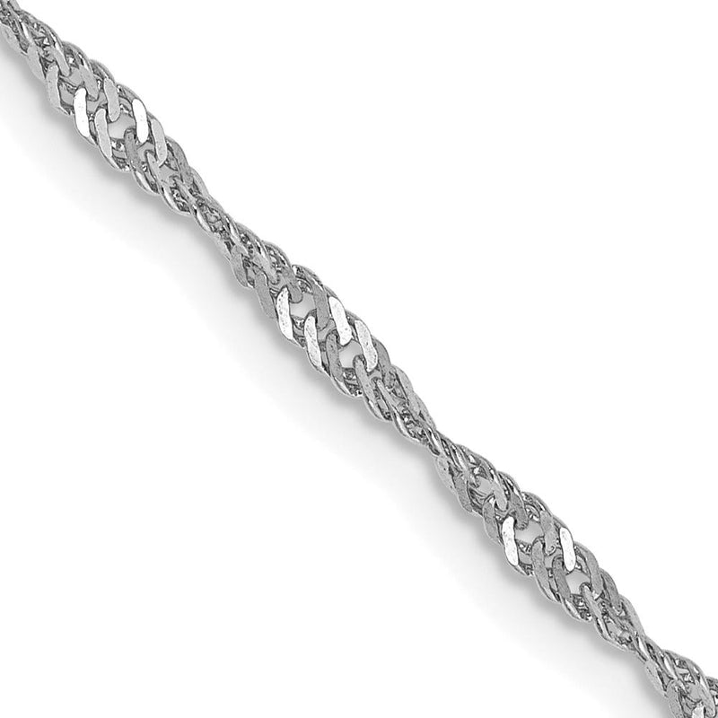 14K White Gold 30" Singapore Chain with Lobster Clasp - 1.7mm Width by Oro Pregiato