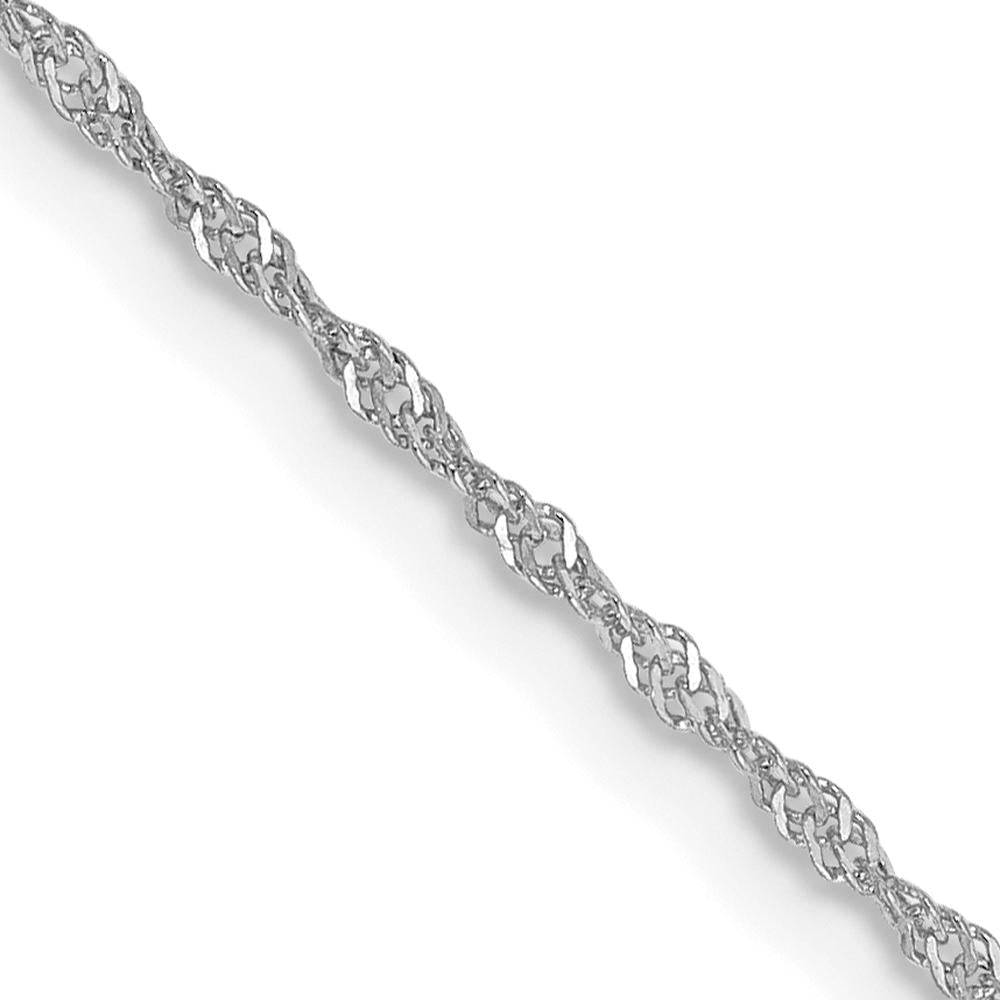 14K White Gold 30" Singapore Chain with Spring Ring Clasp - Polished Finish by Oro Pregiato