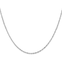 14K White Gold 30" Singapore Chain with Spring Ring Clasp - Polished Finish by Oro Pregiato