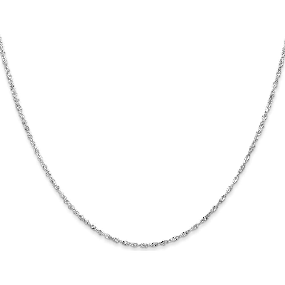 14K White Gold 30" Singapore Chain with Spring Ring Clasp - Polished Finish by Oro Pregiato