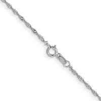 14K White Gold 30" Singapore Chain with Spring Ring Clasp - Polished Finish by Oro Pregiato