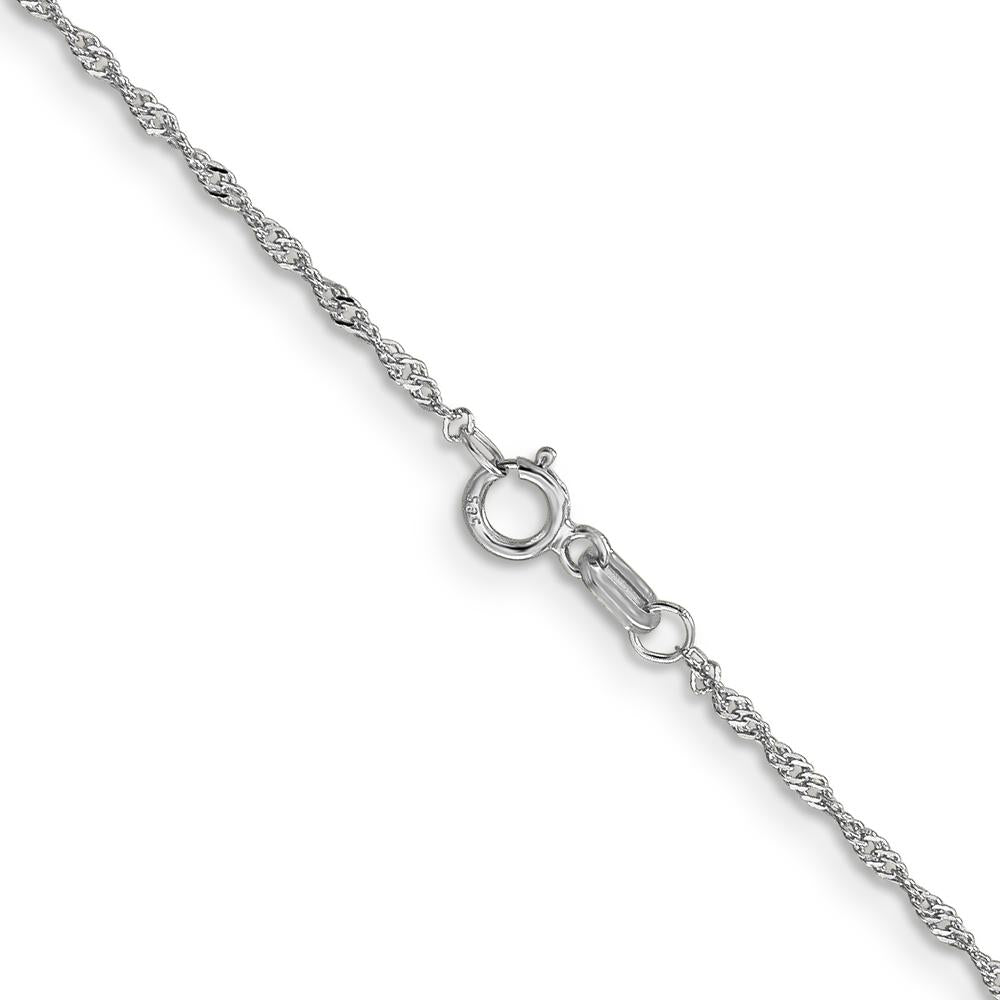 14K White Gold 30" Singapore Chain with Spring Ring Clasp - Polished Finish by Oro Pregiato