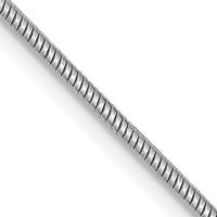 14K White Gold 30" Snake Chain with Lobster Clasp - 1.4mm Width by Oro Pregiato