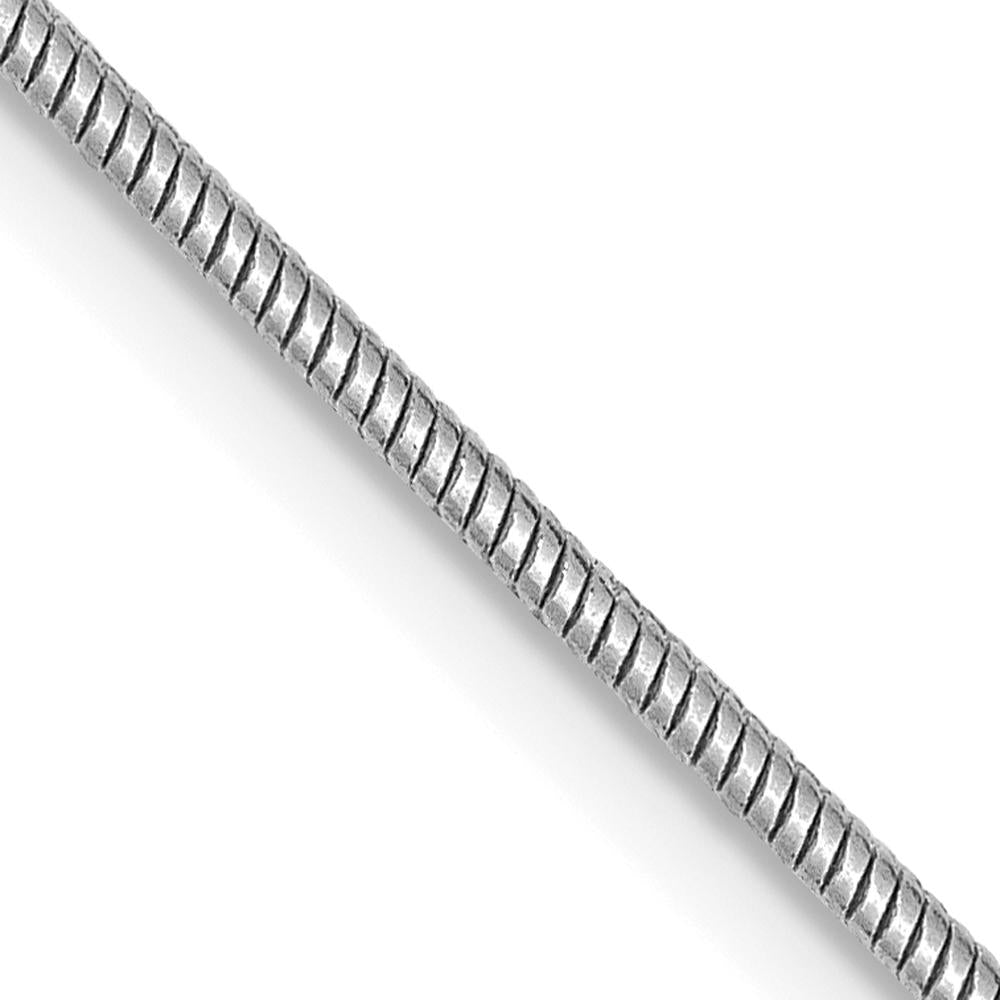 14K White Gold 30" Snake Chain with Lobster Clasp - 1.4mm Width by Oro Pregiato