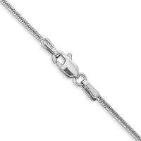 14K White Gold 30" Snake Chain with Lobster Clasp - 1.4mm Width by Oro Pregiato