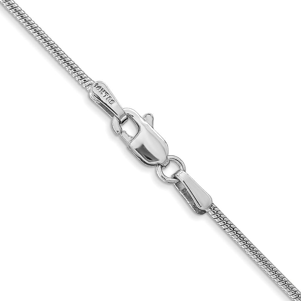 14K White Gold 30" Snake Chain with Lobster Clasp - 1.4mm Width by Oro Pregiato