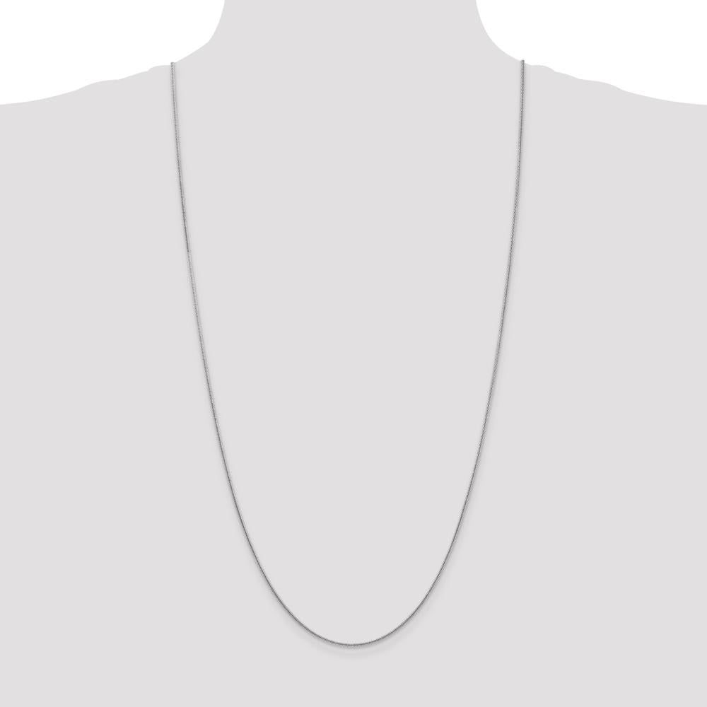 14K White Gold 30" Snake Chain with Lobster Clasp - 1.4mm Width by Oro Pregiato