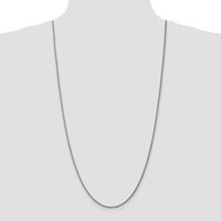 14K White Gold 30" Spiga Chain Necklace with Spring Ring Clasp - 1.05mm Width by Oro Pregiato