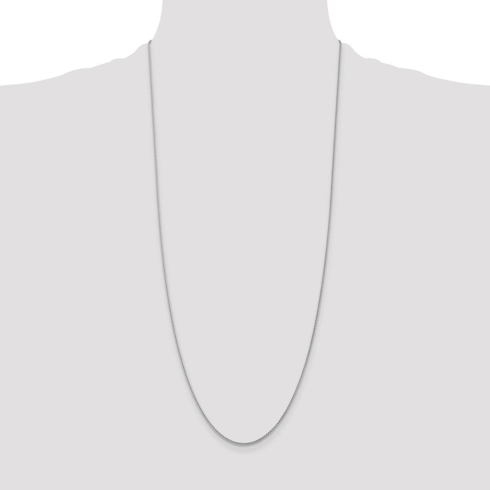 14K White Gold 30" Spiga Chain with Lobster Clasp - 1.05mm Width by Monteluci Fine Jewelry