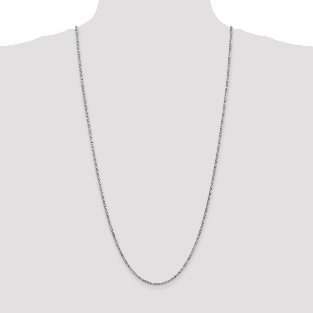 14K White Gold 30" Spiga Chain with Lobster Clasp - Polished Finish by Oro Pregiato
