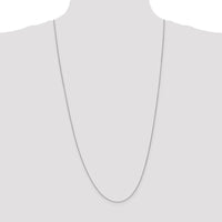 14K White Gold 30" Spiga Chain with Lobster Clasp - Polished Rhodium Finish by Oro Pregiato