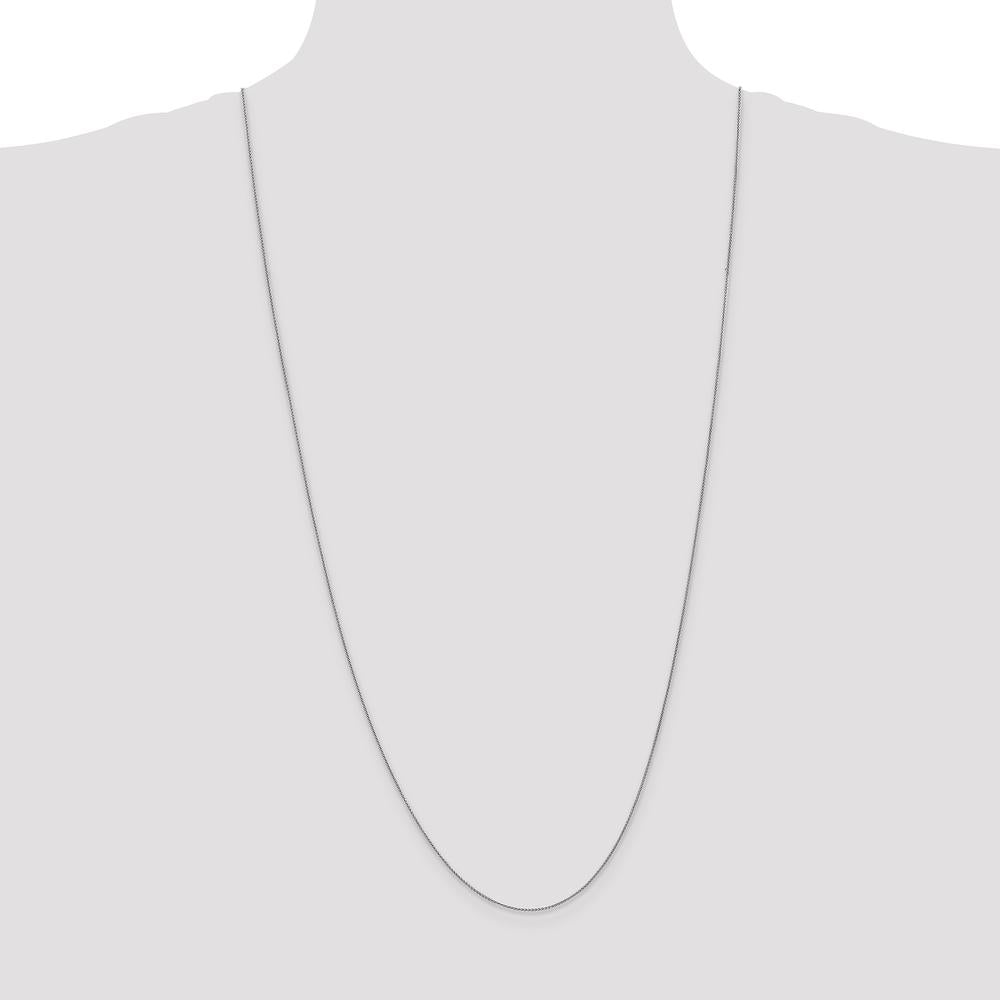 14K White Gold 30" Spiga Chain with Lobster Clasp - Polished Rhodium Finish by Oro Pregiato