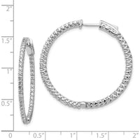 14K White Gold 30mm Round In-and-Out Hoop Earrings with Prong Set Mountings (No Stones Included) by Monteluci Fine Jewelry