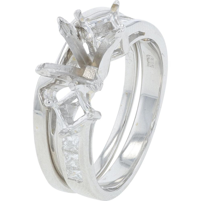 14K White Gold .33 Carat Diamond Bridal Set Semi-Mount - Classic Elegance Wedding Ring