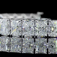 14K White Gold 33-Stone Radiant Cut Lab Diamond Tennis Bracelet - 35.83 Carats Total Weight E-F VVS2 - Covaloro Fine Jewelry