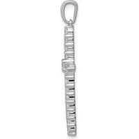 14K White Gold 34mm Cross Pendant with Round Diamonds - 0.50 Carat Total Diamond Weight by Monteluci Fine Jewelry