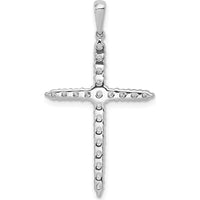 14K White Gold 34mm Cross Pendant with Round Diamonds - 0.50 Carat Total Diamond Weight by Monteluci Fine Jewelry
