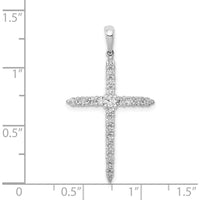14K White Gold 34mm Cross Pendant with Round Diamonds - 0.50 Carat Total Diamond Weight by Monteluci Fine Jewelry