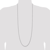 14K White Gold 36" Diamond-Cut Rope Necklace with Polished Links and Lobster Clasp