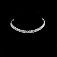14K White Gold 37.85 Carat Tennis Necklace with Inclined Marquise and Round Lab Diamonds - E-F VS Clarity - Covaloro Fine Jewelry