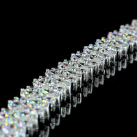 14K White Gold 37.85 Carat Tennis Necklace with Inclined Marquise and Round Lab Diamonds - E-F VS Clarity - Covaloro Fine Jewelry