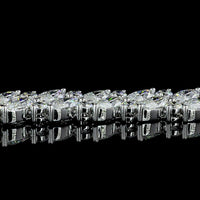 14K White Gold 37.85 Carat Tennis Necklace with Inclined Marquise and Round Lab Diamonds - E-F VS Clarity - Covaloro Fine Jewelry