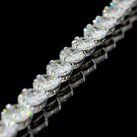 14K White Gold 38.67 Carat Pear Shape Diamond Lariat Necklace with North-South Prong Set Lab Diamonds - E-F VS1 - Covaloro Fine Jewelry