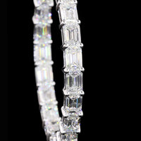 14K White Gold 38-Stone Hoop Earrings with East-West Set Emerald Cut Lab Diamonds - 8.43 Carats Total Diamond Weight - Covaloro Fine Jewelry