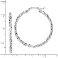 14K White Gold 38mm Polished Twisted Hoop Earrings by 0