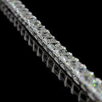 14K White Gold 39.29 Carat Tennis Necklace with East-West Prong Set Emerald Cut Lab Diamonds - E-F VS2 Clarity - 81 Stones - Covaloro Fine Jewelry
