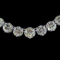 14K White Gold 39.75 Carat Graduated Riviera Necklace with 84 Prong Set Brilliant Round Lab Diamonds (E-F Color, VS1 Clarity) - Covaloro Fine Jewelry