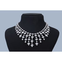 14K White Gold 39.83 Carat Mixed Shape Special Necklace with Pear and Marquise Lab Diamonds in Prong Settings - 69 Pear & 121 Marquise Stones - Covaloro Fine Jewelry