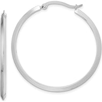 14K White Gold 39mm Polished Large Hoop Earrings with Rhodium Finish by 0