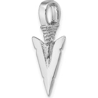 14K White Gold 3D Arrowhead Pendant - Polished Textured Finish by Oro Pregiato