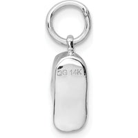 14K White Gold 3D Baby Shoe Charm Pendant by Oro Pregiato