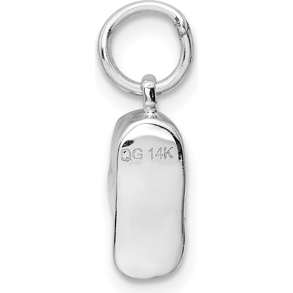 14K White Gold 3D Baby Shoe Charm Pendant by Oro Pregiato