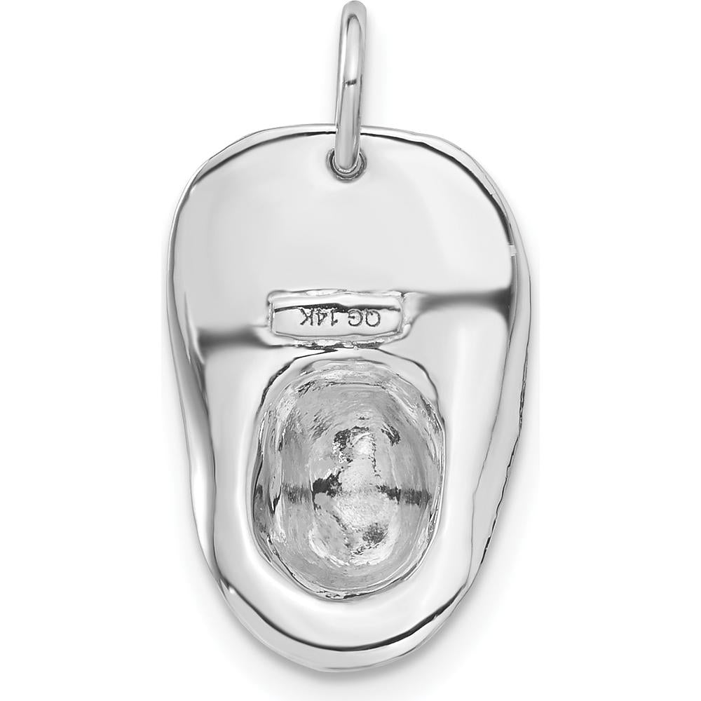14K White Gold 3D Fireman's Helmet Charm with Rhodium Finish