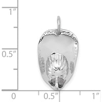 14K White Gold 3D Fireman's Helmet Charm with Rhodium Finish