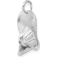 14K White Gold 3D Fireman's Helmet Charm with Rhodium Finish