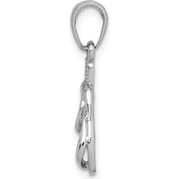 14K White Gold 3D Flip Flops Pendant - Rhodium Plated by Oro Pregiato