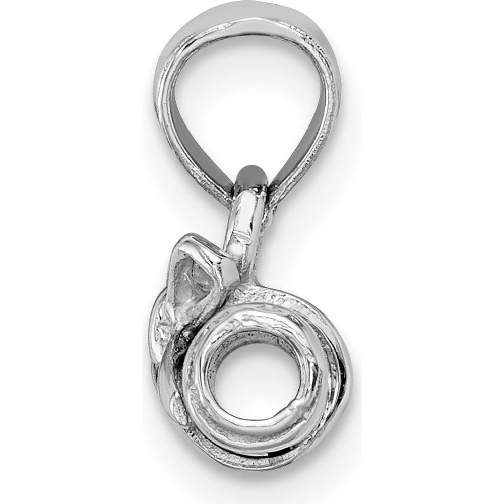 14K White Gold 3D Hollow Polished Diploma Pendant with Bow Detail by Oro Pregiato