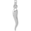 14K White Gold 3D Italian Horn Pendant - Rhodium Plated Polished Finish by Oro Pregiato