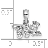 14K White Gold 3D Miniature Train Charm with Polished Finish by Oro Pregiato