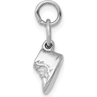 14K White Gold 3D Moveable Baby Shoes Charm - Rhodium-Plated, 16mm Length by Oro Pregiato