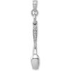 14K White Gold 3D Moveable Knife, Fork, and Spoon Charm - 22mm Length by Oro Pregiato